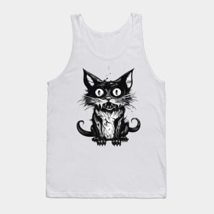 Black cat comics Monster creepy Tank Top